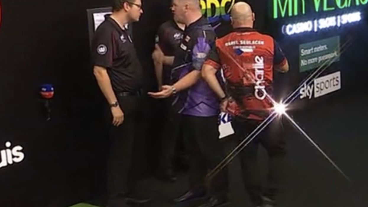 Daryl Gurney confronted referee Kirk Bevins after the defeat