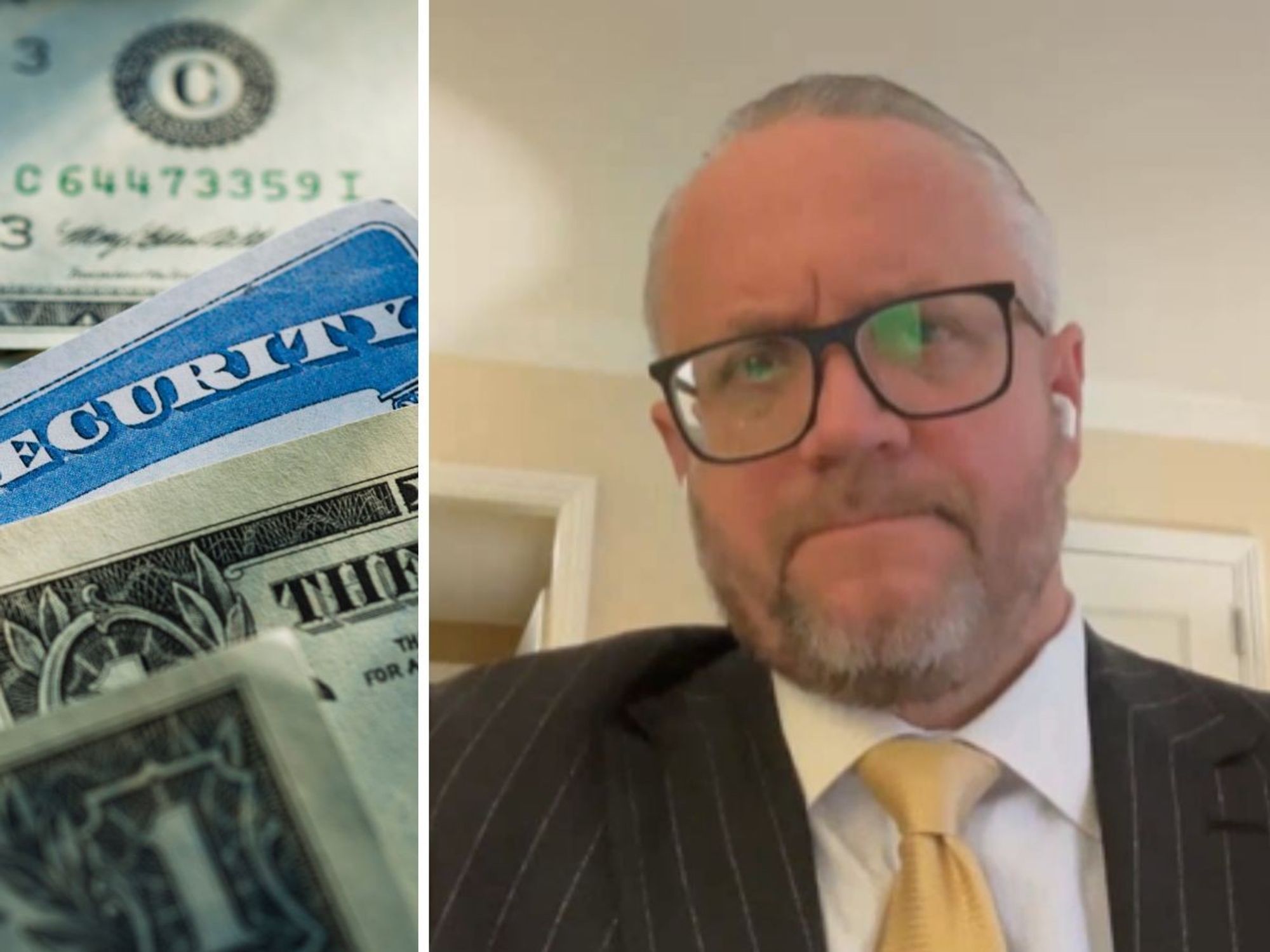 David Bahnsen and image of dollars and Social Security card