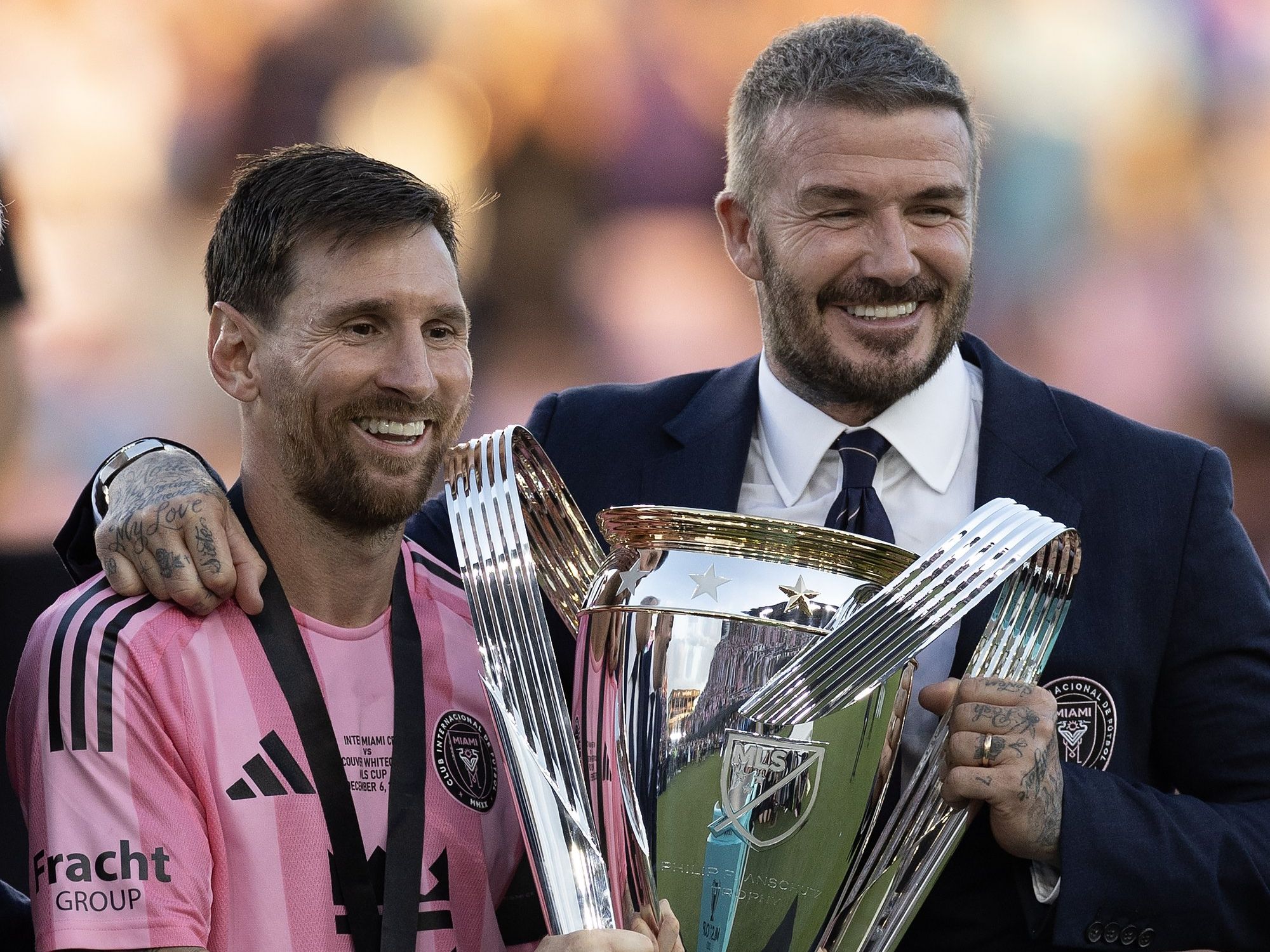 David Beckham and Lionel Messi