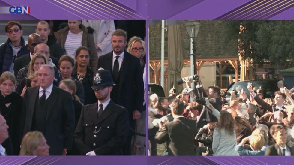 David Beckham sees Queen Elizabeth II Lying-In-State after queueing since 2am