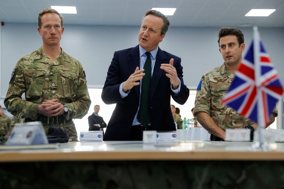 David Cameron meeting with Nato troops
