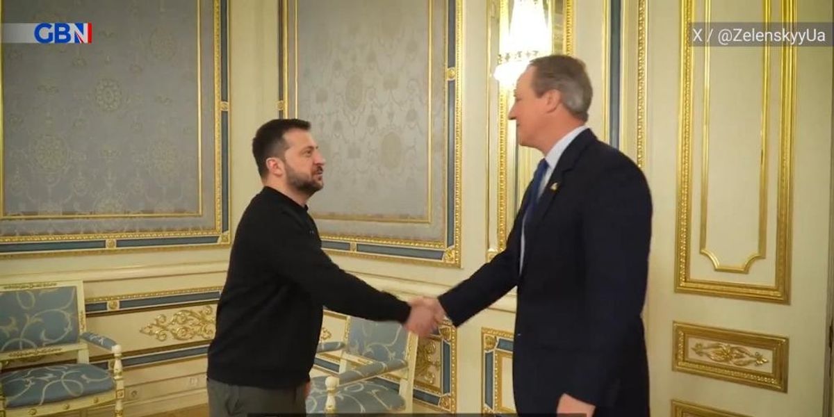 NextImg:David Cameron meets Volodymyr Zelensky in first official visit as Foreign Secretary