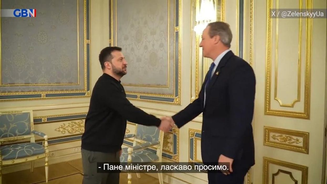 David Cameron meets Volodymyr Zelensky in first official visit as Foreign Secretary