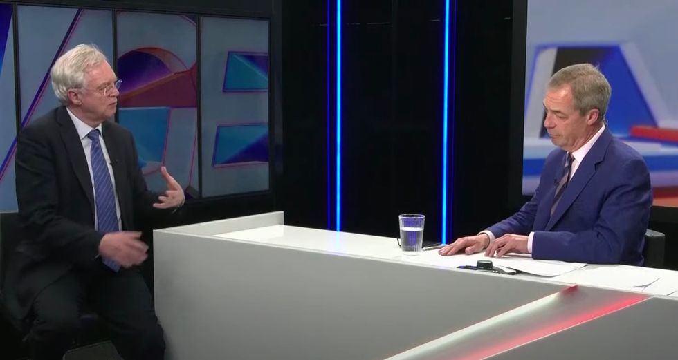 David Davis in discussion with Nigel Farage