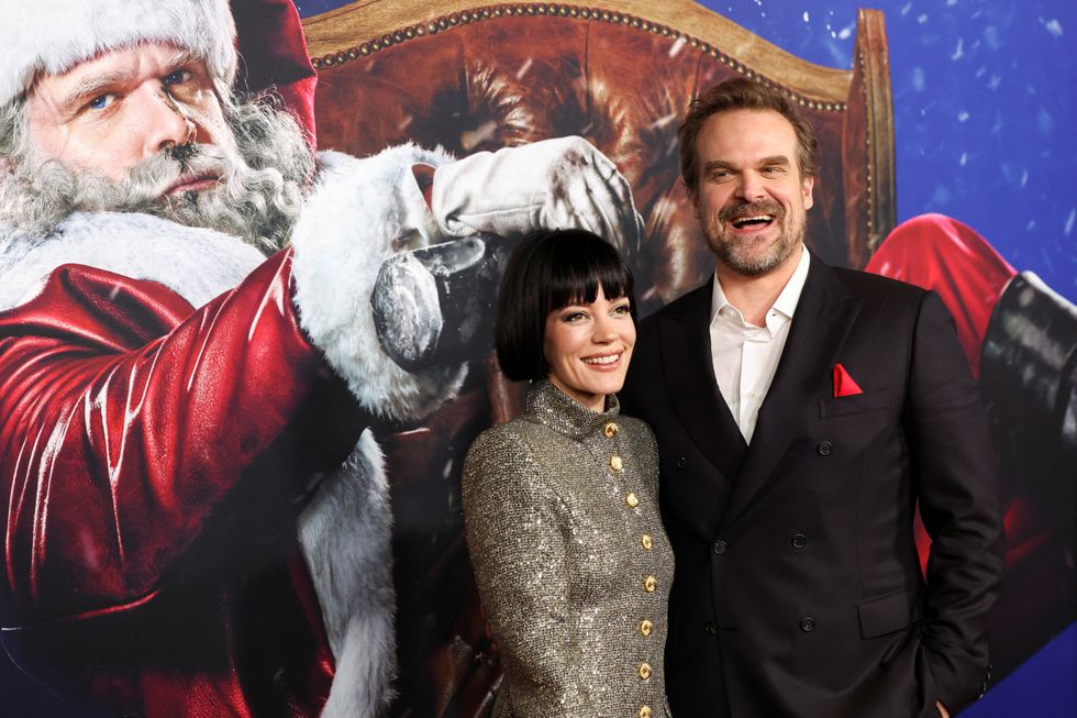 David Harbour and Lily Allen attend a premiere for the film Violent Night in Los Angeles, U.S. November 29, 2022. REUTERS/Mario Anzuoni