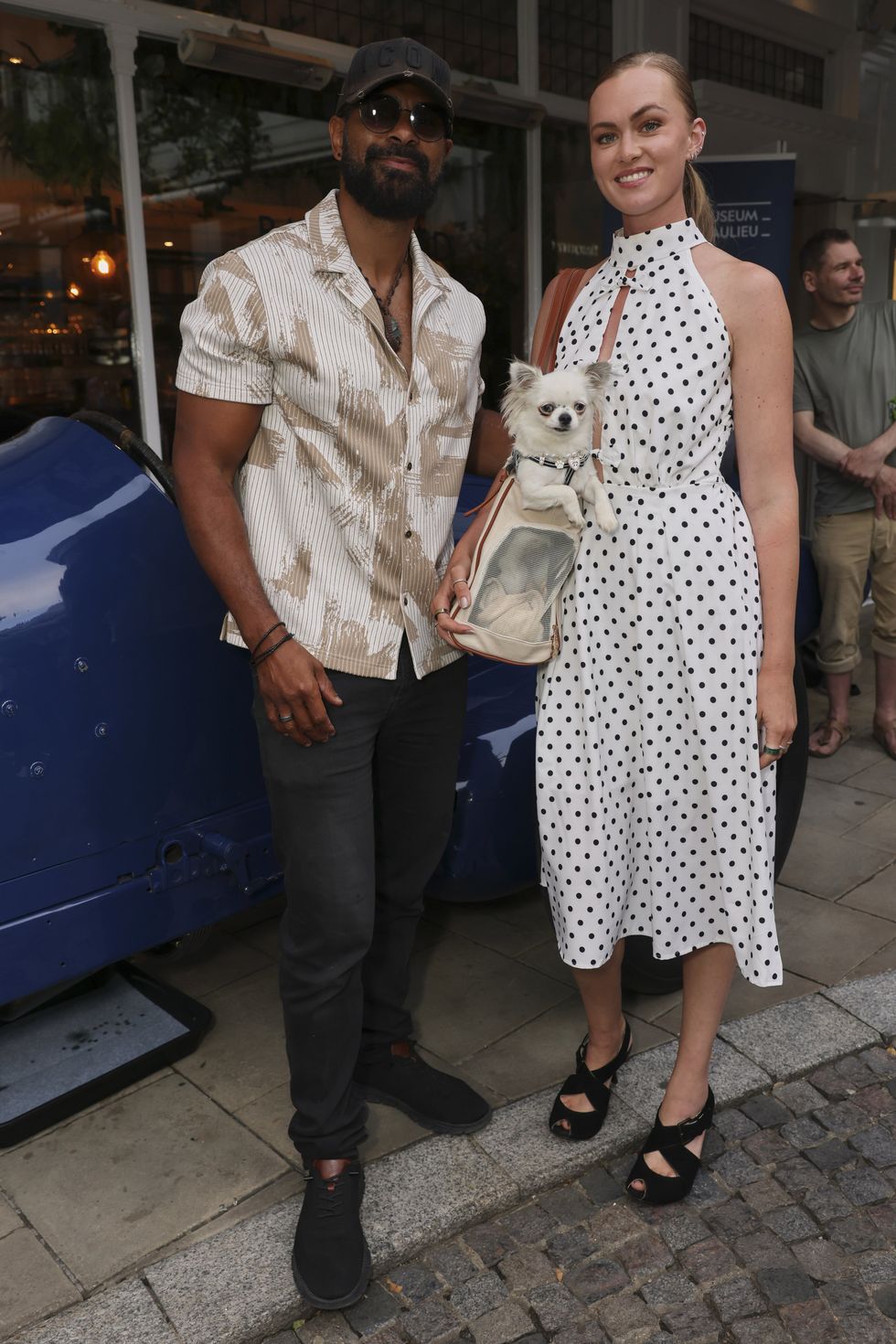 David Haye pictured with girlfriend Sian Osborne and their dog