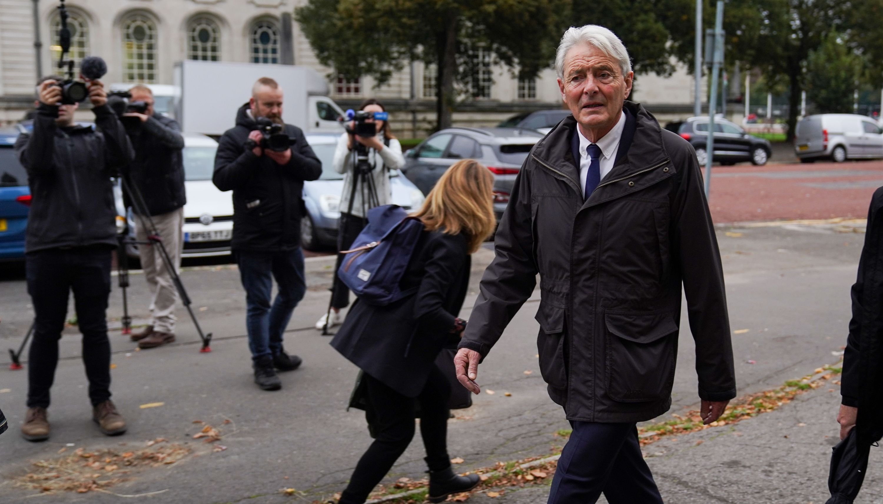 David Henderson arrives at Cardiff Crown Court where he pleaded guilty to a charge of attempting to discharge a passenger without valid permission or authorisation, relating to the flight in which Argentinian footballer Emiliano Sala.