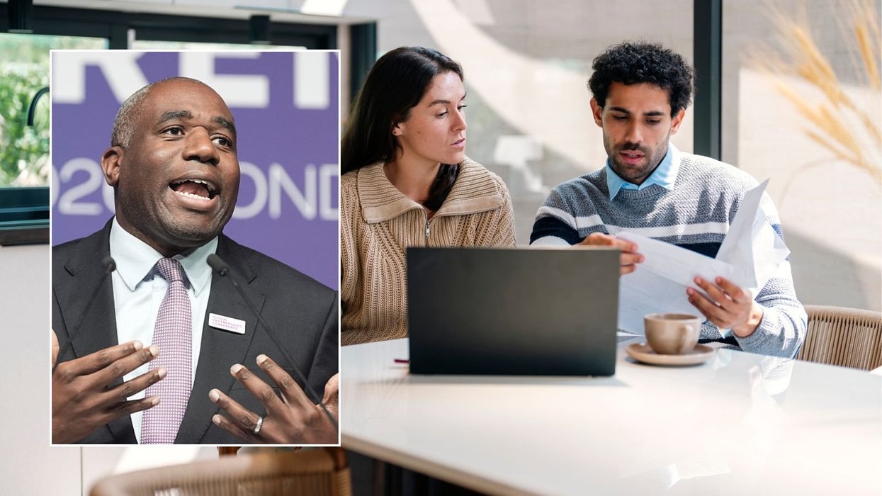David Lammy and couple going over finances