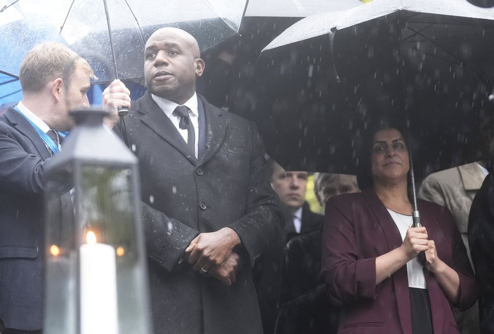 David Lammy has been booed off as he spoke at the vigil