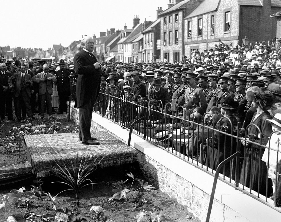 David Lloyd George giving a speech in 1921\u200b