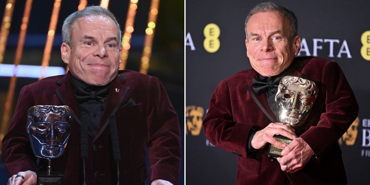 Warwick Davis breaks down in tears as he pays tribute to late wife one year after death in emotional Bafta win
