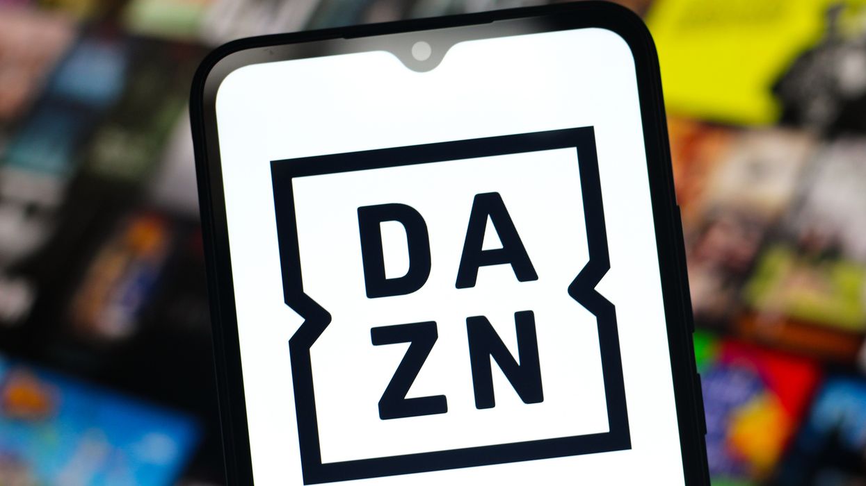 DAZN logo on a smartphone