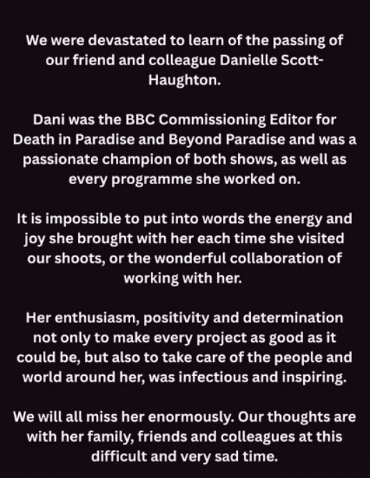 Death in Paradise Instagram post