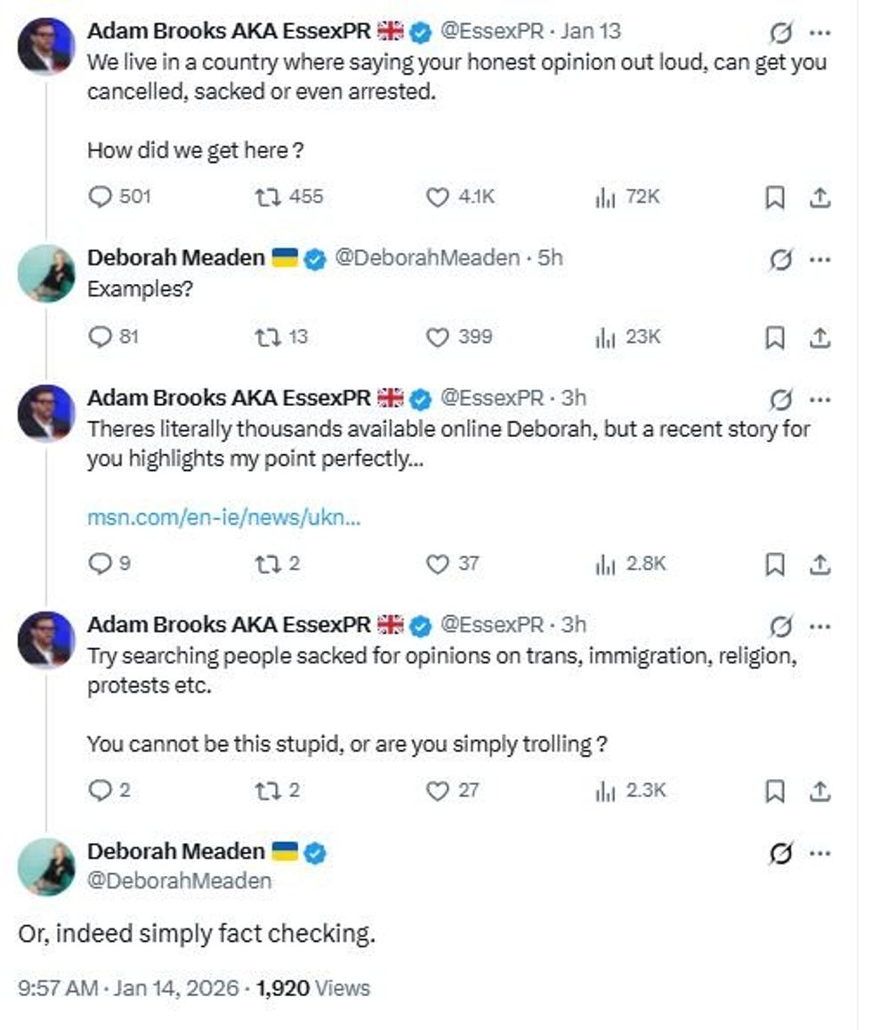 Deborah Meaden and Adam Brooks clashed