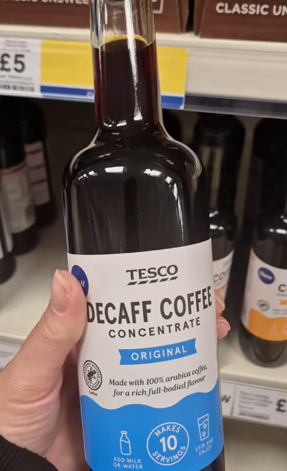 Decaffeinated coffee concentrate
