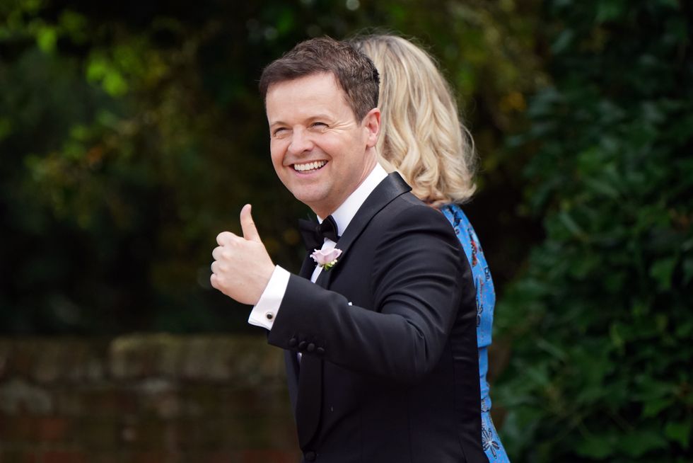 Declan Donnelly leaving St Michael's church, Heckfield in Hampshire