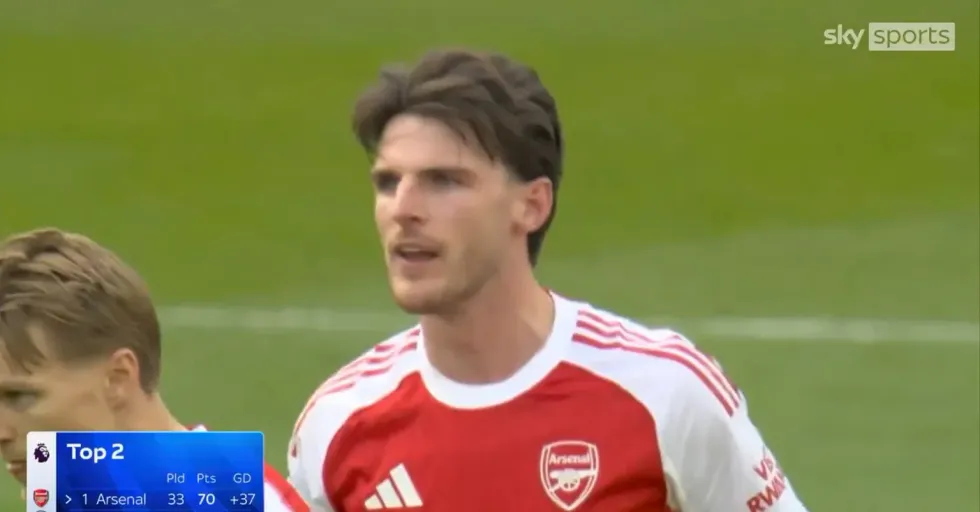 Declan Rice goes viral for antics after crushing Arsenal defeat to Man City