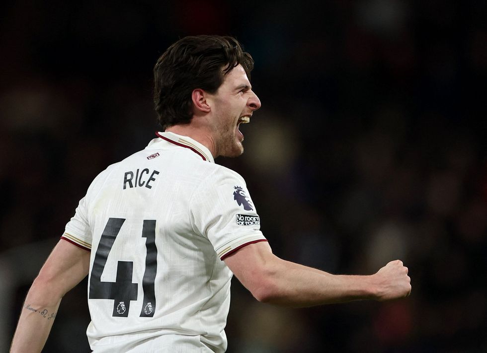 Declan Rice scored twice in Arsenal's 3-2 win