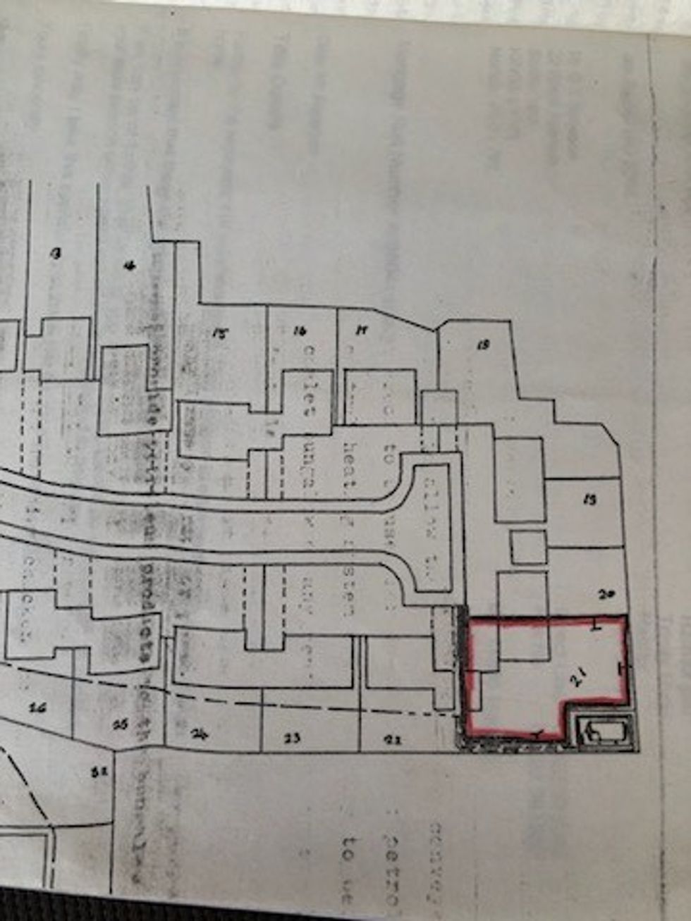 Deeds for the boundary lines between the two properties