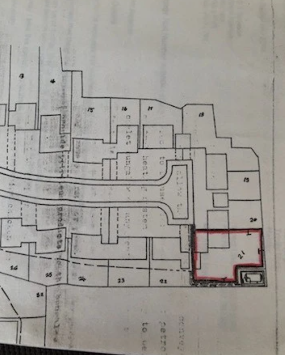 Deeds for the boundary lines between the two properties