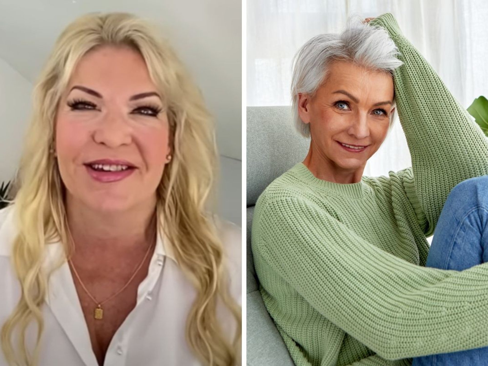 Deirdre from 50 & Fabulous with My Friend Deirdre / Woman wearing green jumper