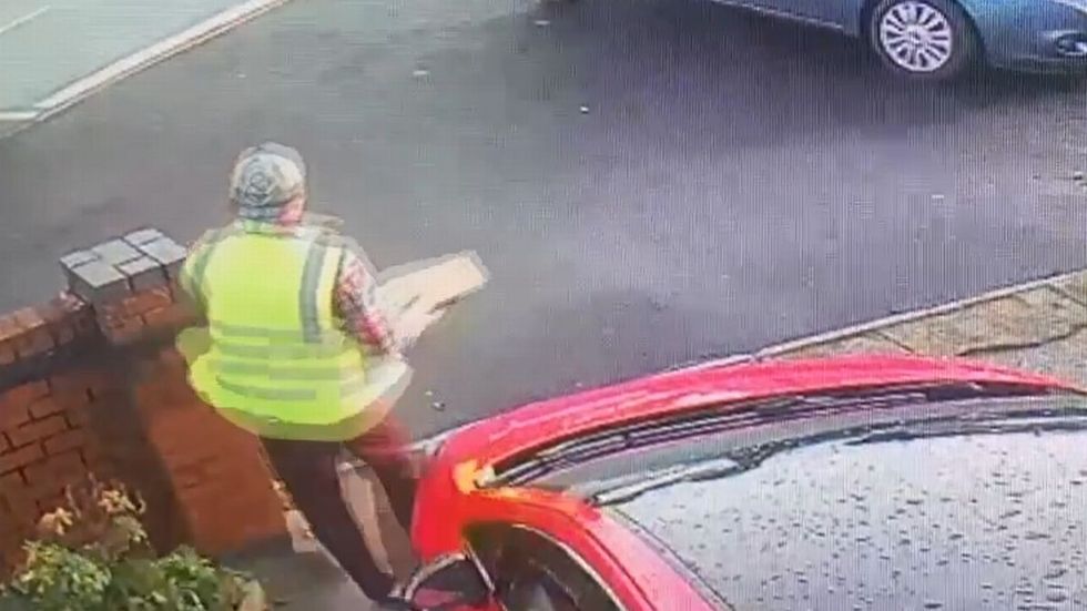 Delivery driver stealing gift