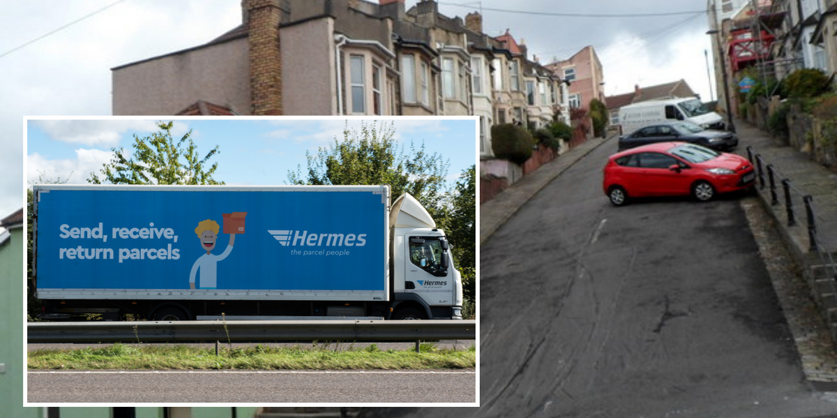 NextImg:Evri driver suspended after delivery truck gets stuck on one of Britain’s steepest streets
