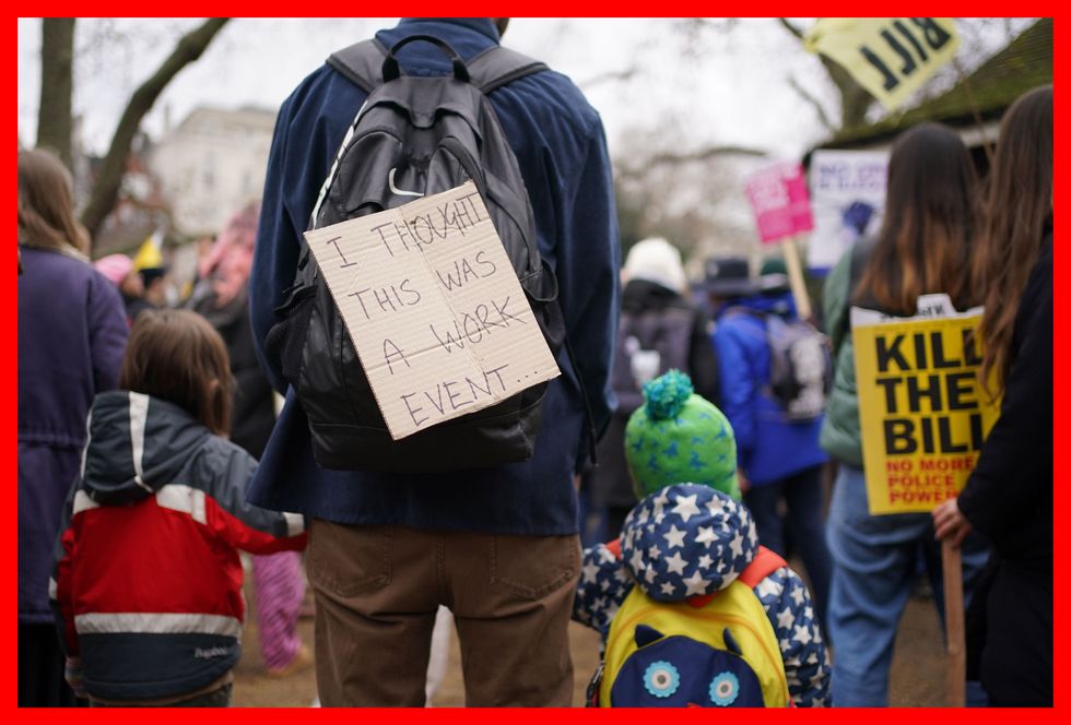 Demonstrators during a 'Kill The Bill' protest against The Police, Crime, Sentencing and Courts Bill in London. Picture date: Saturday January 15, 2022.