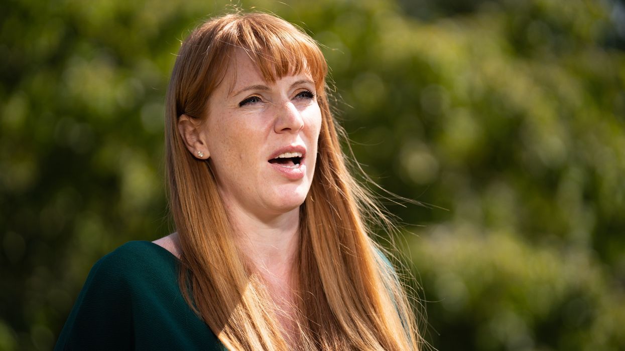 Deputy Labour Party leader Angela Rayner talks to the media in on College Green