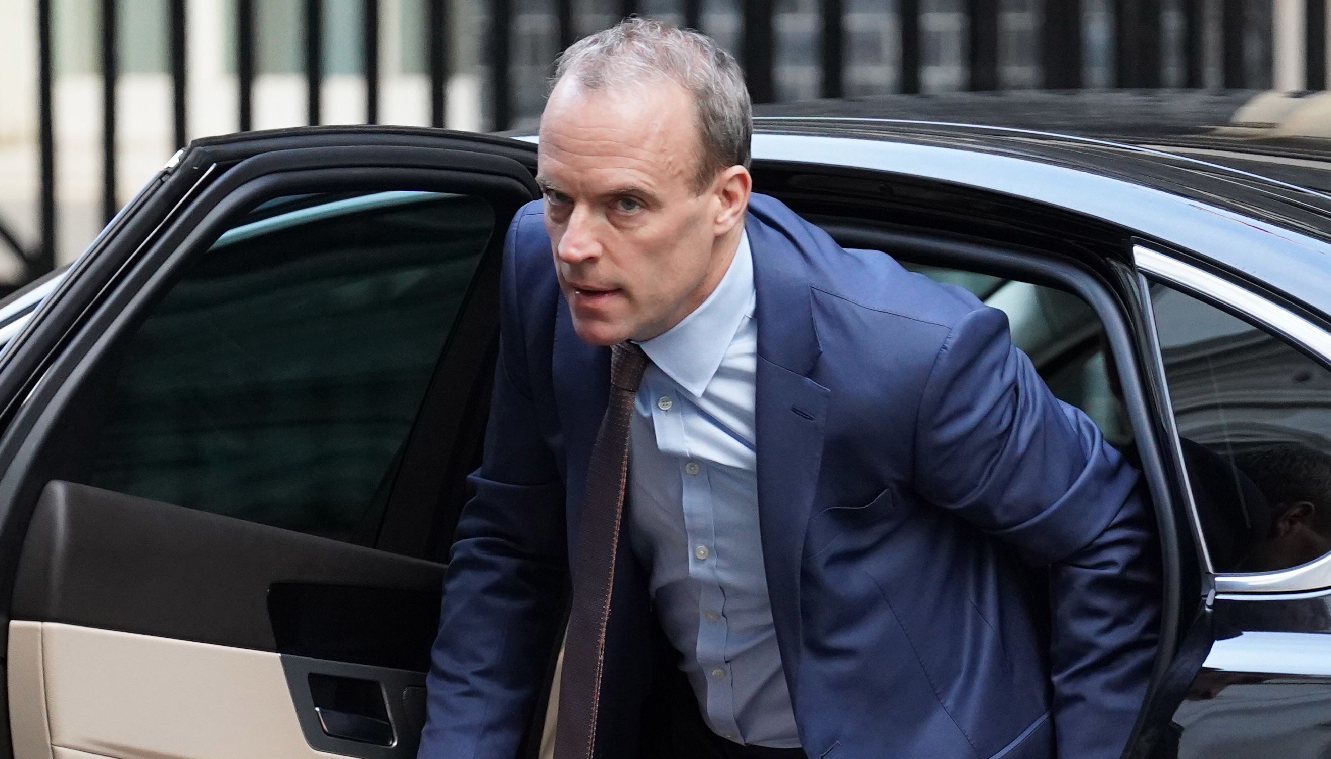 Deputy Prime Minister Dominic Raab arrives in Downing Street, London, ahead of a Cabinet meeting. Picture date: Tuesday November 22, 2022.