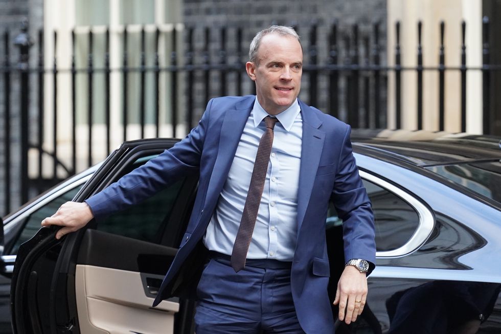 Deputy Prime Minister Dominic Raab arrives in Downing Street, London, ahead of a Cabinet meeting. Picture date: Tuesday November 22, 2022.