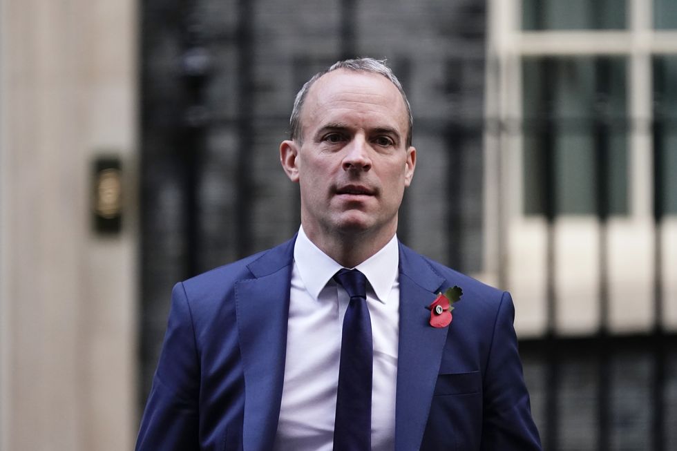 Deputy Prime Minister Dominic Raab leaving 10 Downing Street, London, following a Cabinet meeting. Picture date: Tuesday November 8, 2022.