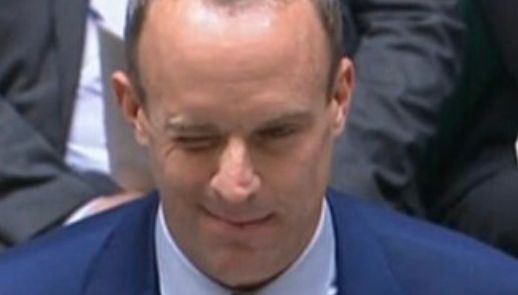 Deputy Prime Minister Dominic Raab winked at Ms Rayner in the commons