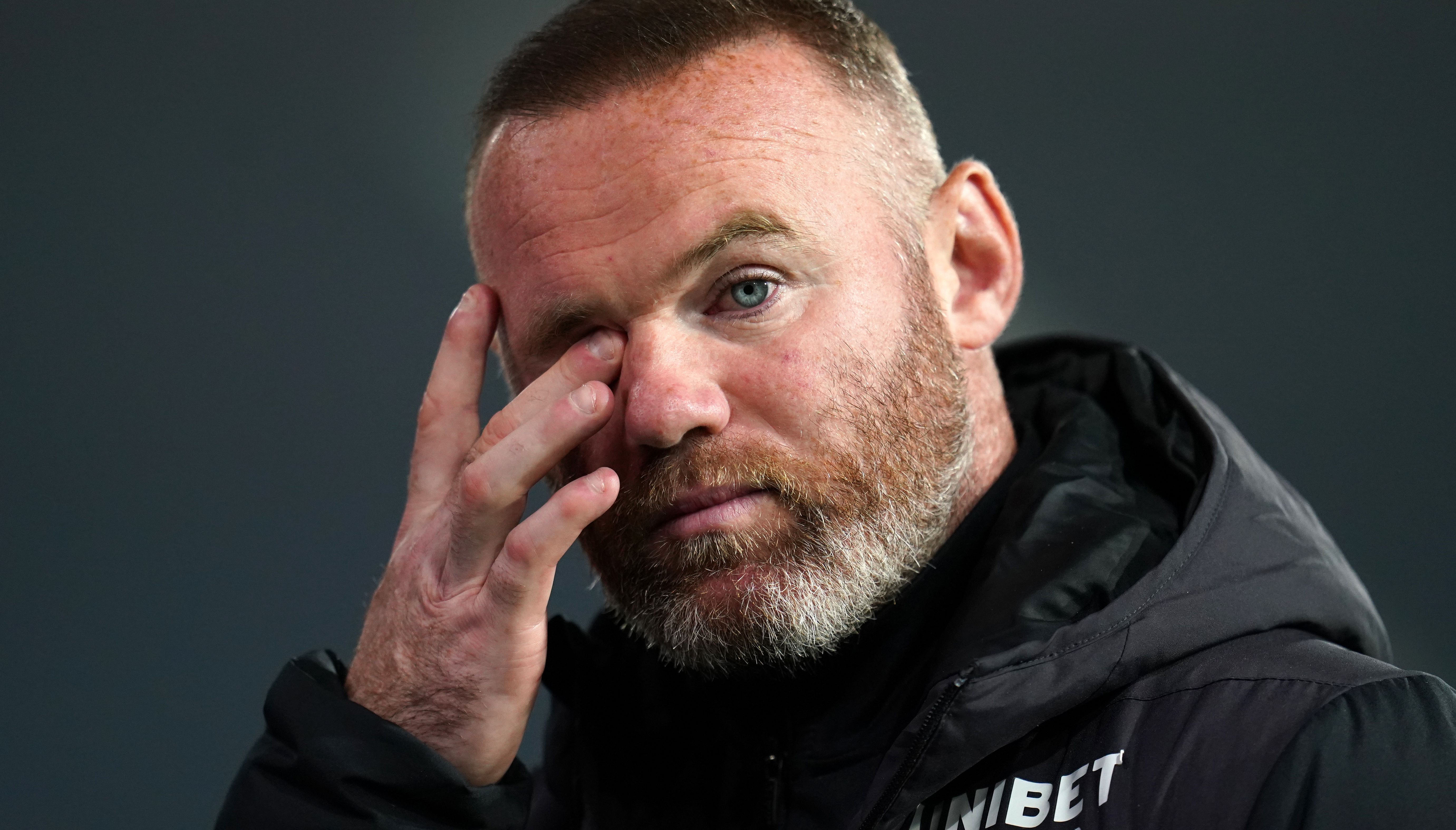 Derby County manager Wayne Rooney reacts after the final whistle during the Sky Bet Championship match at The Hawthorns, West Bromwich.