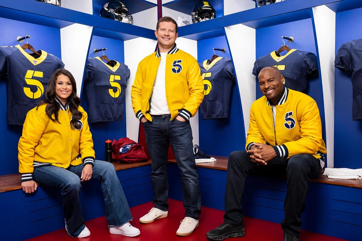 Dermot O'Leary, Sam Quek, and Osi Umenyiora pictured