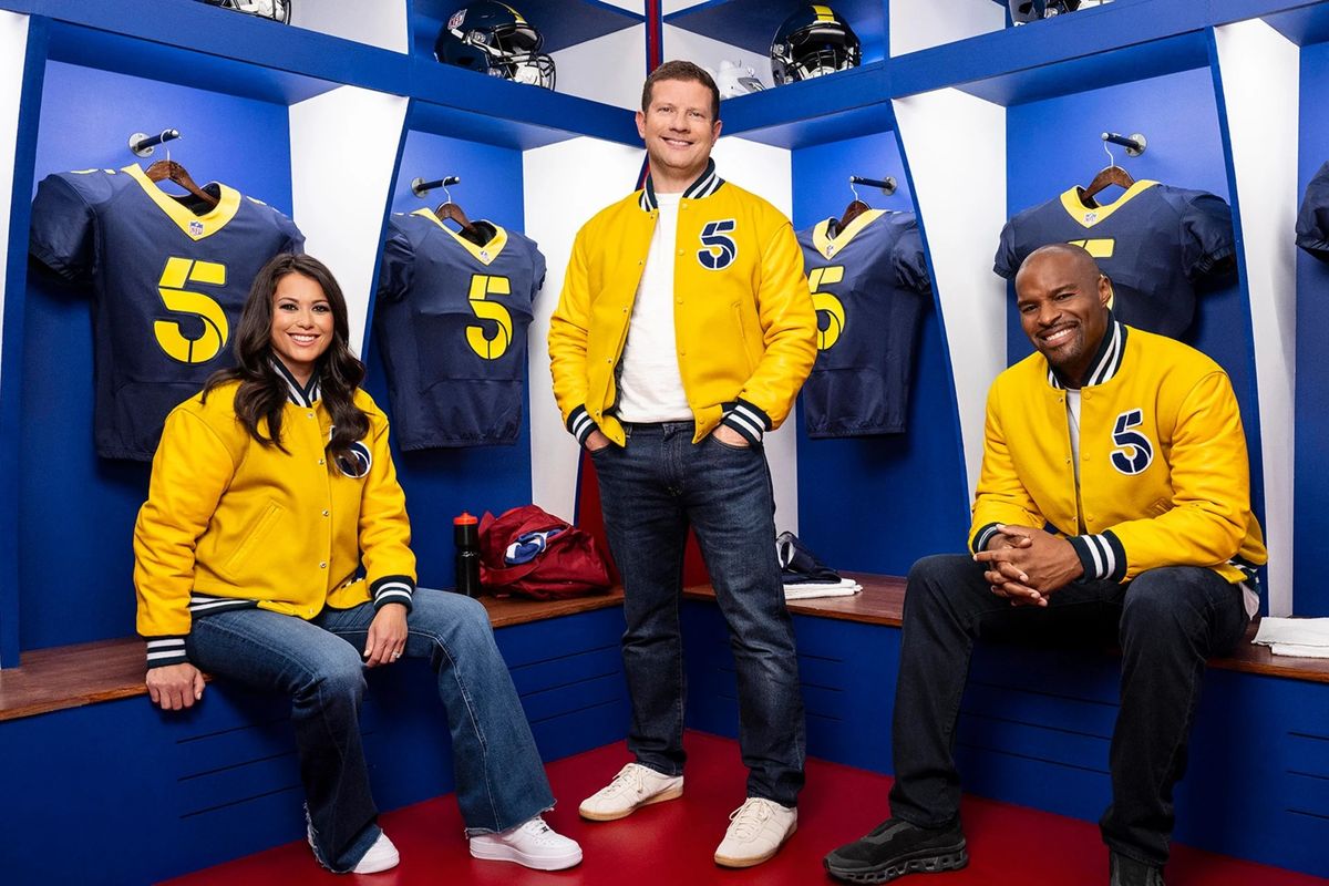 Dermot O'Leary, Sam Quek, and Osi Umenyiora pictured