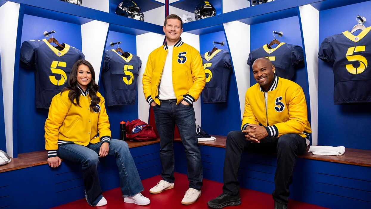 Dermot O'Leary, Sam Quek, and Osi Umenyiora pictured
