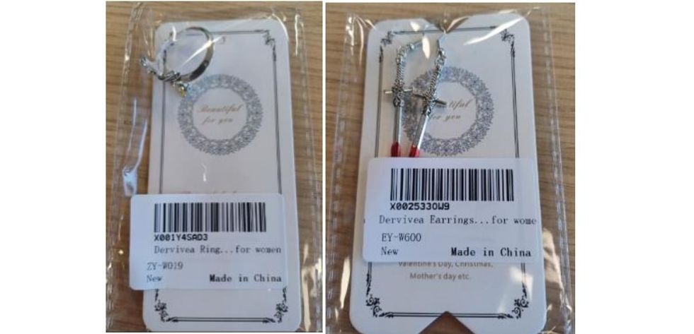 Dervivea Metal Jewellery sold via Amazon