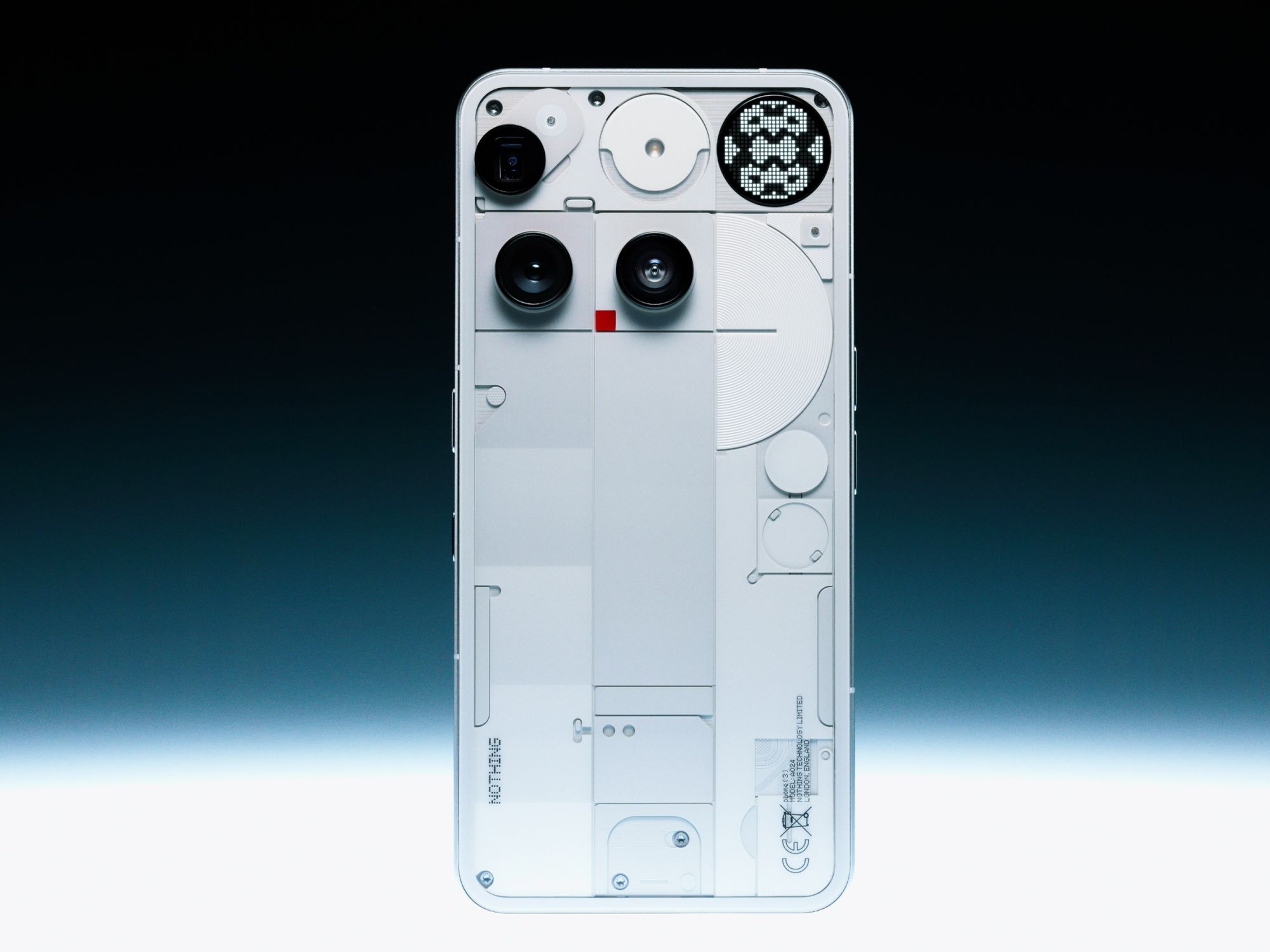 design of the rear panel of the phone 3 in white colourway