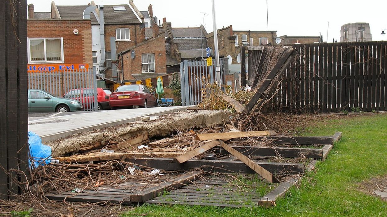Destroyed fence (stock)