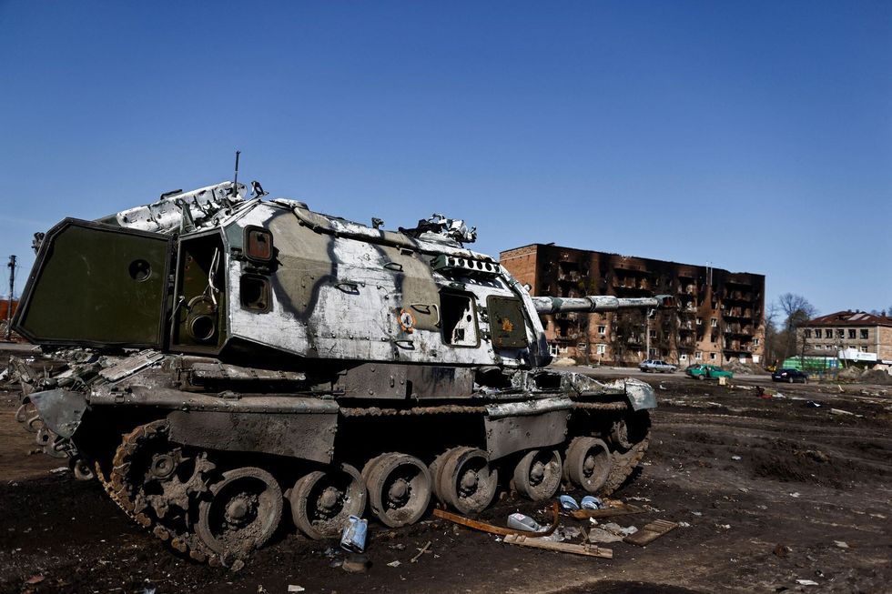 Destroyed tank