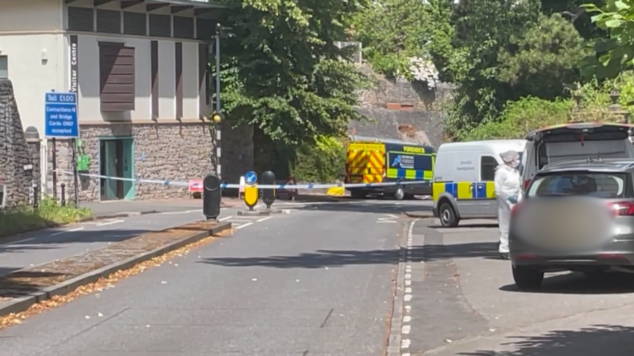 Detectives at the scene near Clifton Suspension Bridge
