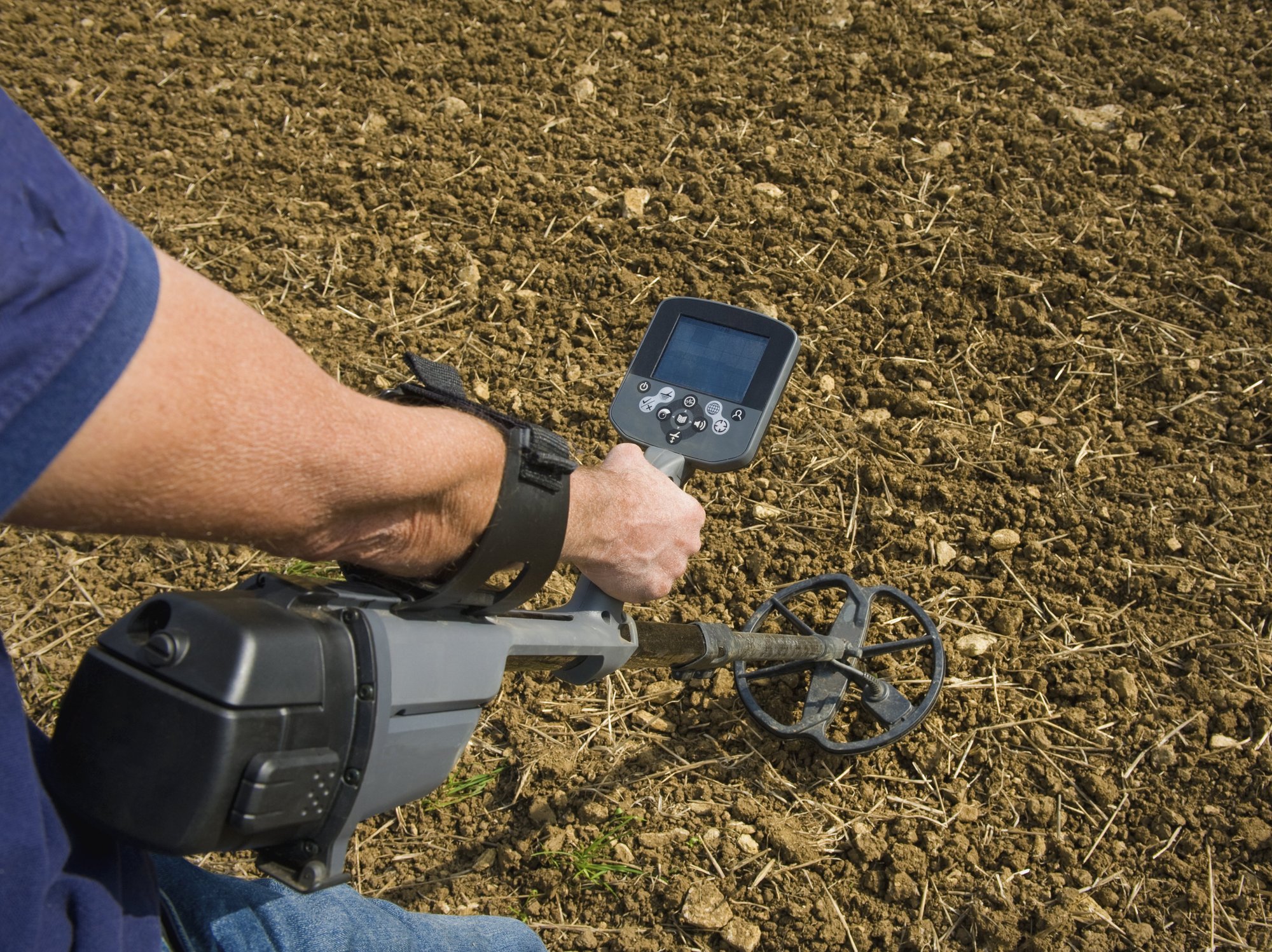 Detectorist looking for treasure