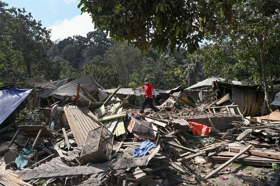 Devastation caused by the eruption of Mount Lewotobi Laki-Laki