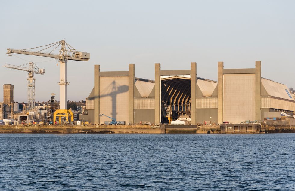 Devonport naval dockyard on the Hamoaze