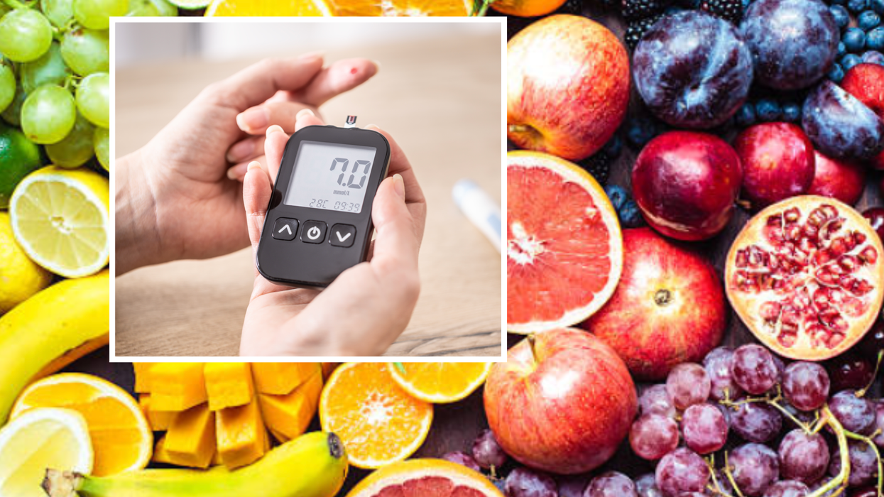 Diabetes test (left), fruit (right)