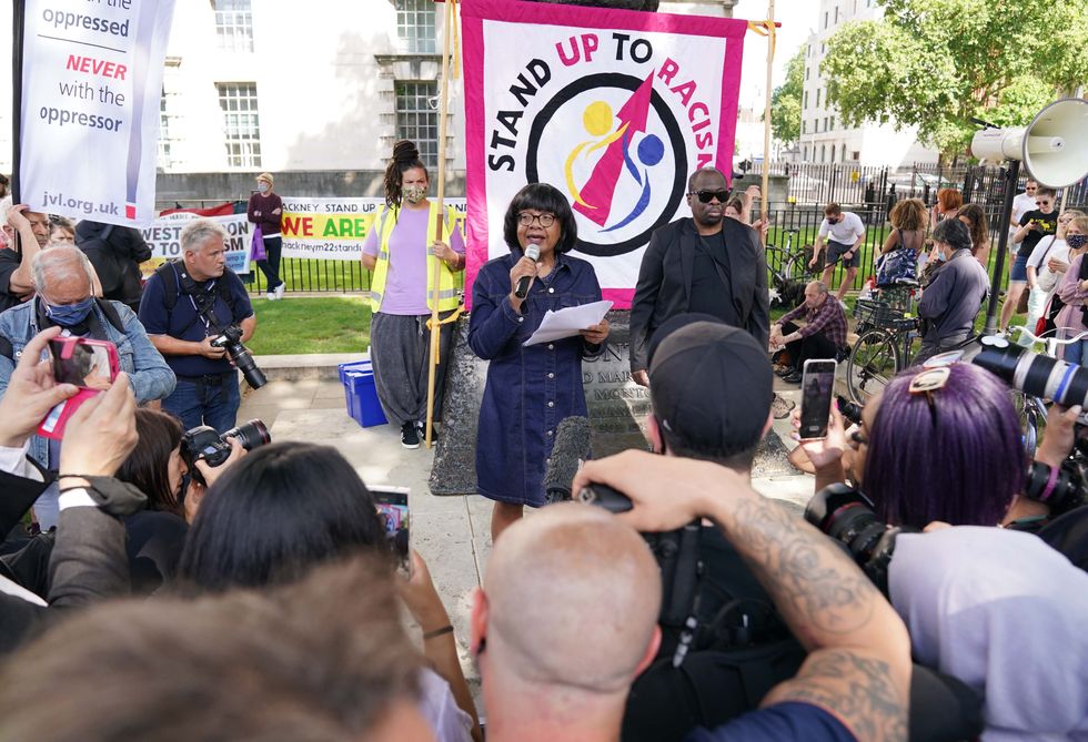 Diane Abbott at a protest