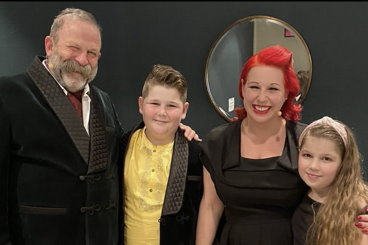 Dick Strawbridge and Ange Adoree and children