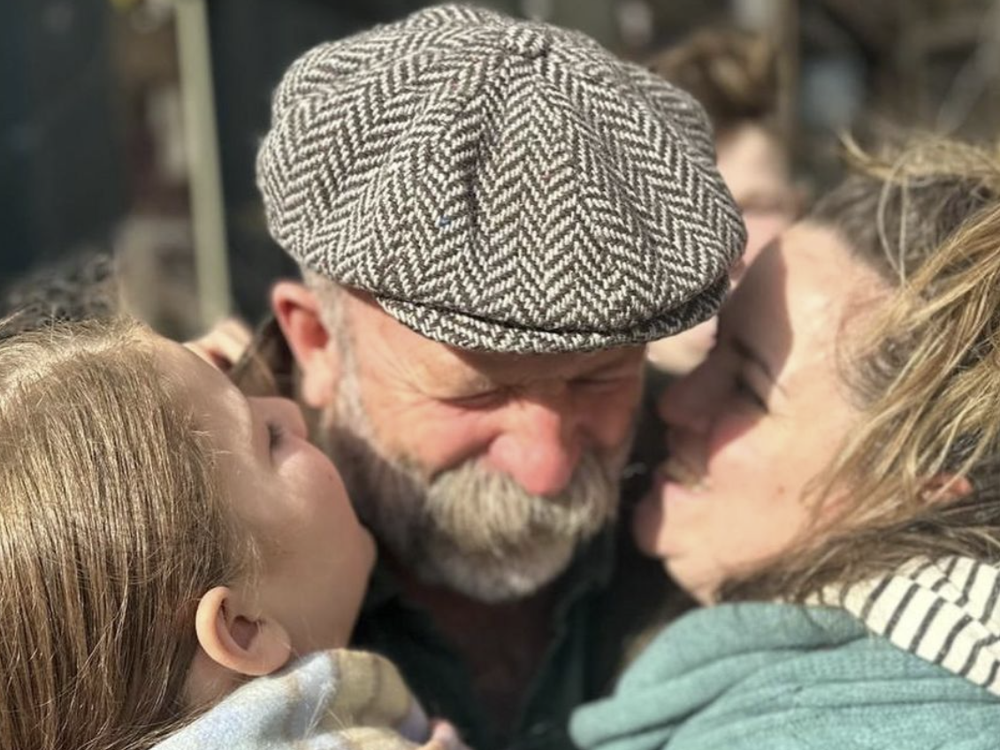 Dick Strawbridge and daughters Charlotte and Dorothy