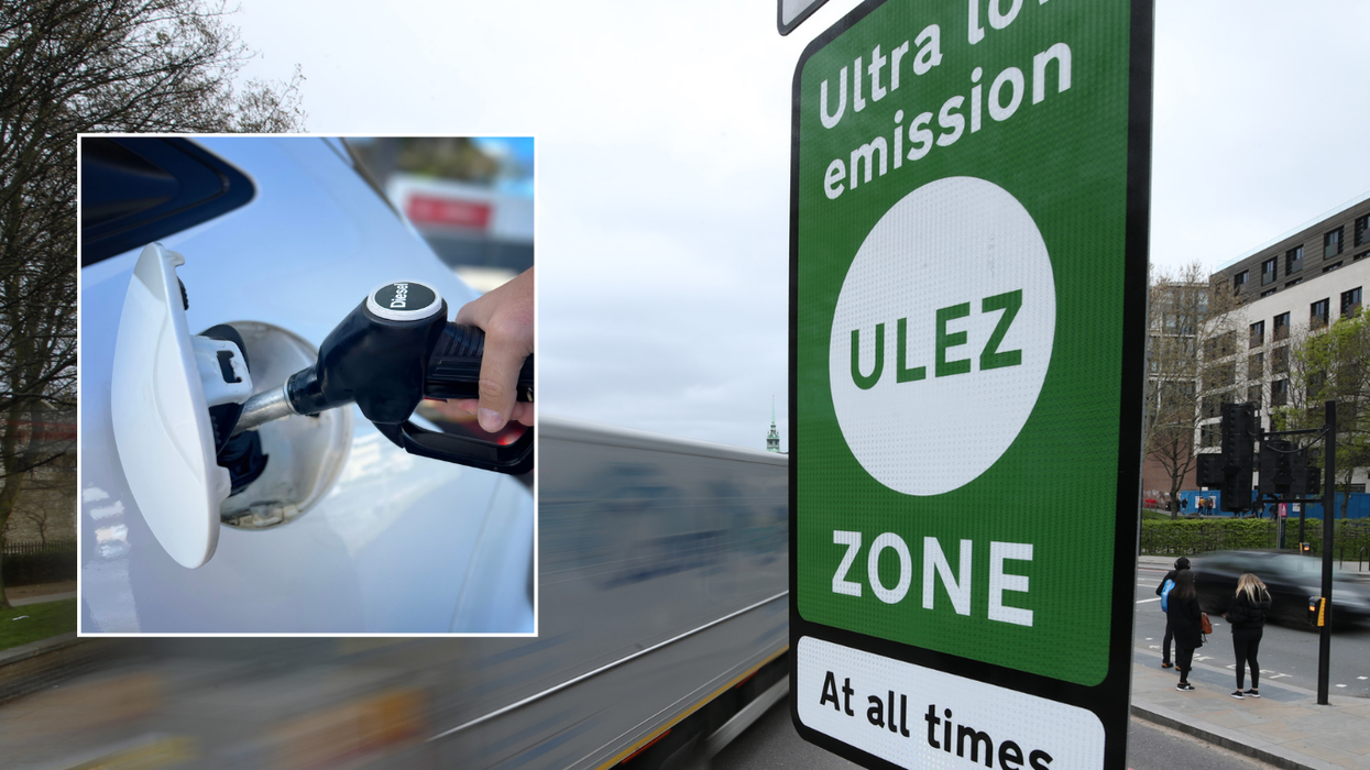 Diesel car and Ulez sign